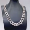 Long Clasp 18mm Luxury Vvs Moissanite Diamond Necklace Men Hip Hop 925 Sterling Silver Rhodium Plated Iced Out Cuban Chain