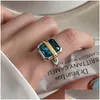 Rings Foxanry Fashion Blue Zirconi Impegno per le donne coppie vintage fatte a mano irregello geometrico Gioielli Regali Delivery Deliver Otwar Otwar