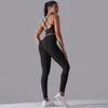 Pantalon de deux pièces pour femmes Brossé Yoga Set Femmes 2 Workout Sportswear Crisscross Back Sports Bra High Waist Leggings Gym Clothing