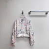 Women's Jackets Designer Brand Shenzhen Nanyou Clothing~24 Spring/summer New Colored Camellia Embroidery Waist Rollover Short Coat for Women O9QH