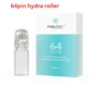 Rullo ad ago Hydra portatile 64 Pin Fill Dermaroller microneedle dorato con tubo gel 10 ml di cure per la cura della pelle Ringiovanimento Anti Acne Spot 2808730