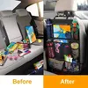 Organizador de carros Backrest Protector Saco de armazenamento para pés traseiros infantis com tela de toque Toque Tablet Ferramentas de suporte de computador