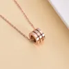 Luxurious Set "Rose Gold Titanium Steel Necklace, Ring" 3 pieces Jewelry Women Gift Idea