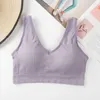 Yoga Outfit Sports Bra Woman Crop Top White Bras Running Seamless U-Shaped Tank Tops Summer Workout Gym Push Up Padded