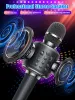 Microfones Portable Karaoke Microphone Bluetooth Wireless Mic Sing Machine With Duet Sing Record Play Reverb Adult Kid Gift To Home KTV