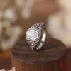 Кластерные кольца 2024 Европейские и американские 925 серебряного серебряного серебряного серебряного серебряного серебряного кольца белое опал с модным стилем для мужчин Женский рождественский подарок
