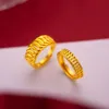 Echt 100% rein verstellbar 999 Goldfarbe Paar Twist Ring für Liebhaberzubehör feinen Schmuck Oro besseres Ringe Geschenk 240401