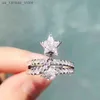 Cluster Anneaux Milangirl New Hip Hop Rock Five Star Ring For Mens Luxury Women Rancy Zircon Pentagonal Ring For Womens Wedding Party240408