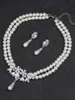 Collier Boucles d'oreilles Set 3pcs Bijoux de mariage Bracelet de perle Party Fashion Fashion Accessoires