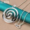 قلادة قلادة Doteffil 925 Sterling Silver AAA Zircon round Spiral Pendant Necklace 16-30 inch for woman man Charm Gdeting Jewelry240408I487