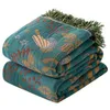 Japanische Wurfdecke Baumwoll -Doppelside -Sofa -Abdeckung Nordisches Kissen Freizeitbett. Vier Jahreszeiten dünne Quilt 240326