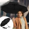 Parapluies Automatic Rain Sun Umbrella Silver revêtement parasol anti-UV 3 pliant résistant au vent Auto Luxury Big Femme Femme à l'épreuve du vent 10 côtes