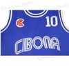 Mäns T-shirts baskettröjor Cibona 10 Petrovic Sewing Brodery billig högkvalitativ utomhussporttröja blå 2023 Ny sommar T240408