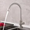 Waschbecken Wasserhähne G1/2 Zinklegierung gebürstet ein kaltes Becken Wasserhahn 360 Grad Rotation Küchenwäsche High-End-Wasserhahn