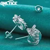 Boucles d'oreilles Fine 925 Boucle d'oreille en argent sterling pour les femmes Crystal Crystal Zircon Party Party Accessoires Fashion Bijoux Cadeau de Noël