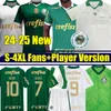 Xxxl 4xl 24/25 camisas de futebol palmiras 2024 2025 Versão do jogador de fãs Dudu Endrick Rony G.Gomez G.Menino Giovani R.VEIGA Homens homens Kits Kits Secas