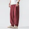 Vêtements hommes Summer Japonais Streetwear décontracté HARAjuku Cotton Linn Pantalon baggy masculin Solid Surdimension Bloors Pantalons M5XL 240326