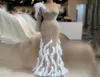 Major Beading Feather Prom -klänningar med pärlor en axel sjöjungfru aftonklänning full ärmar långa ärmar lyx kändis pagean8342638