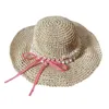 Brede rand hoeden de Koreaanse versie van kanten streamer straw hoed dames zomerse kustvakantie big zonneschade holle zoete zon