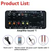 Amplifier Audio Amplifier Board Bass Bluetooth Amp with Dual Microphone for 4 Ohm Speakers USB TF FM Support Input 12V, 24V, 110V, 220V