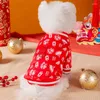 Dog Apparel Festive Paper Cuttings Printed Clothes Year's Sweater Can Be Towed Puppy Warm Pet Pullover Products