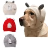 Hundkläder Pet Huvudbonadens höst- och vinteröron plus sammet stickat stort gyllene hår varm vindtät hatt