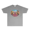 Rhude Brand SummerTシャツメンズデザイナーTシャツファッションコットンショーツRH038デザートココナッツプリント短袖TシャツサイズS-XXL