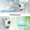 Kamery Didseth 4MP Wi -Fi PTZ Camera Duallens Nadzór wideo kamera IP Kamera Nocna wizja Kamera ulica Street Outdoor CCTV Cam