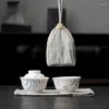 TeAware Setleri Bir Kişiler İçin Taşınabilir Seramik Çay Seti Set Seçilmiş Yutuk Hızlı Kupa Depolama Boşluğu Çantası Seyahat