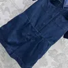 2024 Bezpłatna wysyłka niebieska prosta luźna szyja Lapel krótkie rękawy Kobiety Jumpsuits Dżinsy dżinsy dżinsowe Jokadki dla kobiet 4088