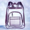 Rugzak unisex PVC School Backpacks Waterdichte heldere tas Grote capaciteit lichtgewicht multi -pocket voor studenten Work Stadium Travel