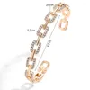 Bracelet Geométrique Geométrique Hollow Open pour femmes Fashion Trendy CZ Cubic Zirconia Stainles Steel Cuff Party Bijoux