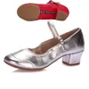 Dansschoenen voor vrouw meisjes dames latin ballroom moderne salsa oefening dansen gesloten teen vierkant zacht rubber zool