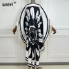 Robes décontractées 2024 Winyi Africain Boho Robe Couleur de couleur Matmi Print Bohemia Loose élégante musulman Abaya Bazin Robe Robe Broder Riche Round