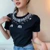 Shirts for Women Designer Cotton 100% Women T-shirt short-sleeved for Female Thin White Pure Tops Woman T shirt Trendy new all-in-one embroidery print Loose soft size s-l