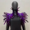 Scarves Feather Shrug Shawl Gothic Punk Cape Natural Women Halloween Cosplay Stage Show Costume