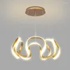 Lustres LED moderne pendentif lustre éclairage pour la salle à manger vivante restaurant cuisine star ciel conception de lampe de sur-lampe de surbande dalmable