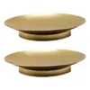 Candele 2 pezzi riutilizzabili Easy Clean Metal Holder Feste Round Home Table Disping Sala da pranzo per ferro per ferro Gold