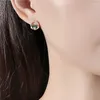 Boucles d'oreilles S925 STERLING Silver Circular Zircon Charm Femmes Ear Fashion 2024 Girl Hypoallernic Valentine Bielry Gifts