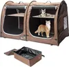 Hundbärare Mispace Portable Twin Compartment Show House Cat Cage/Condo - Lätt att fällas med kennel Comfy Puppy Home Travel Crate