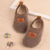 Slipper Winter Children Cashmere Slippers Kids Soft Warm Sock Floor Shoes Boys Rubber Soles Non-slip Cotton Slippers Indoor Home Shoes 2448