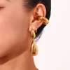 2024 Modern Waterdrop Shaped Earrings 18K Gold Plated Stainless Steel Waterproof Fashion Teardrop Women Stud Earrings