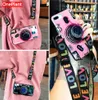 3D Camera Lanyard Case для iPhone 11 Pro x XR XS Max 6 7 для Samsung S10 S9 Fashion Fold Holder Case2136882