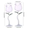 Rose Flower Goblet Glasses Hand Blown Crystal Champagne Flutes Classy Red Wine Glass Juice for Party Kitch 240408