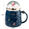 Tasses dessin animées tasses d'eau en céramique 500 ml mignon cadeaux de Noël cadeaux milkinring avec cuillère à la maison drinkware tasse tasse