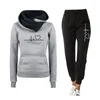 Damen zweisteuelhafte Hosen Frau Tracksuit Set Winter warme Hoodies Pullovers Sweatshirts Weibliche Jogging -Kleidung Sportanzug Outfits