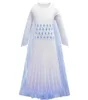 New Snow 2 Pincess Dress Up Costume Children Long Sleeve Printed Nightgown Halloween Snow Queen White Party Dress For girl gift by5237662