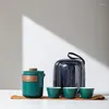 Theeware sets zakelijk geschenk draagbare theepot set keramiek één en drie kopjes buitenshuis drinkware cup gereedschap theekopje china vol