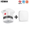 Комплекты Heiman Zigbee Fire Alarain Wireless Home System Smart Wi -Fi Gateway и The Detactor Detactor Host Diy Kit