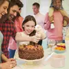 Elimina contenitori 2 pezzi Cibo con coperchi Cake Box Wood Stand Esioning Round Party Birthday
